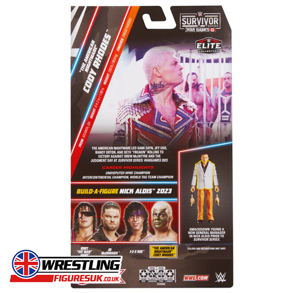 Cody Rhodes WWE Elite Survivor Series wrestling action figure no BAF 2