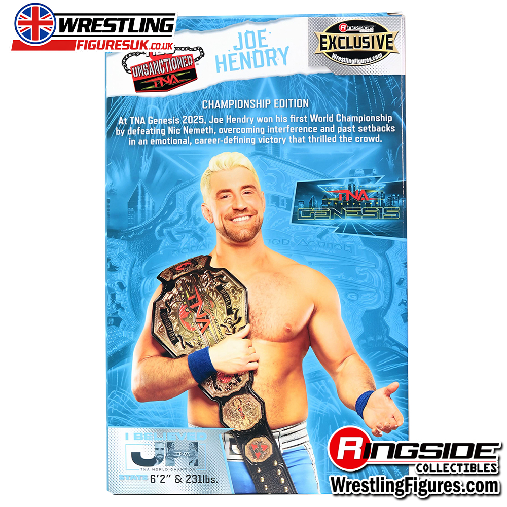 Joe Hendry TNA Championship Edition belt around waist RSC Unsanctioned TNA exclusive wrestling figure 2